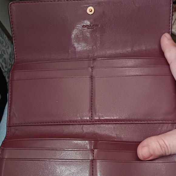 Maroon Coach Wallet - Picture 2 of 4